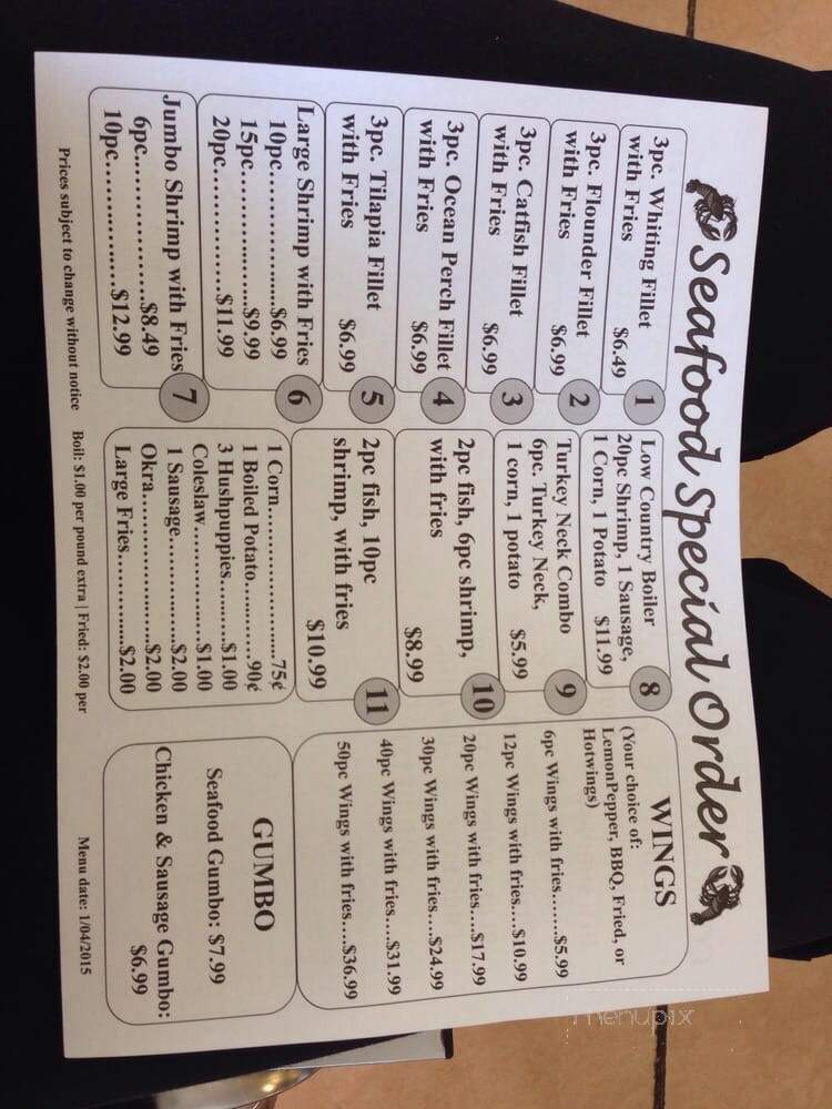 Crawfish Seafood Market - Conyers, GA menu_pic