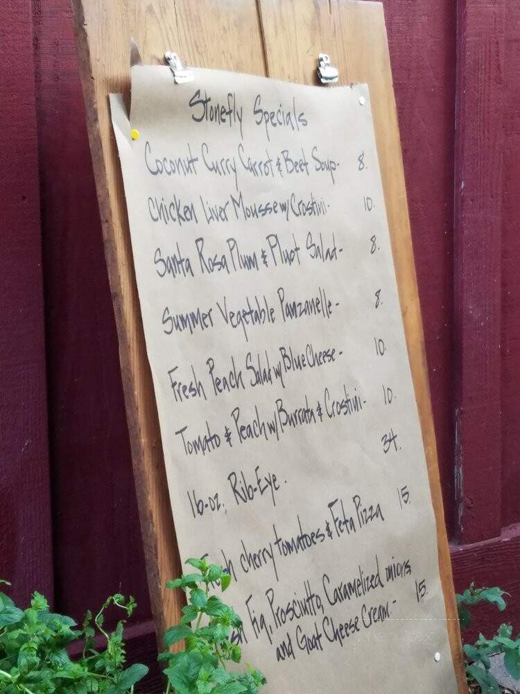 Stonefly - Markleeville, CA menu_pic