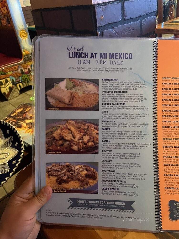Mi Mexico - Minot, ND menu_pic