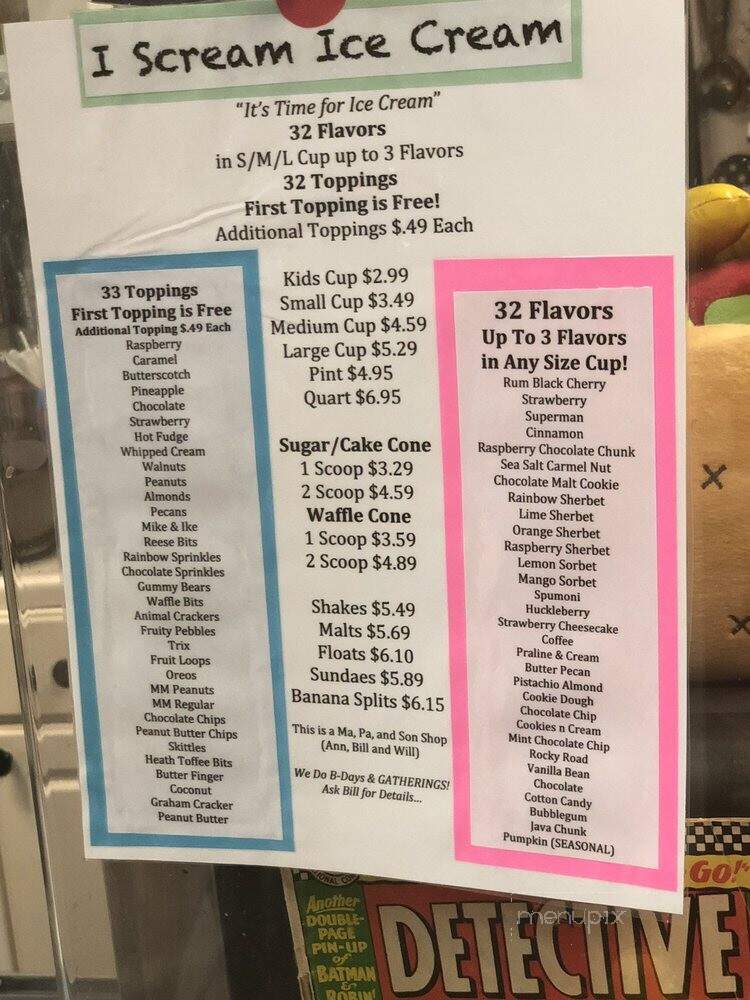 I Scream Ice Cream - Albuquerque, NM menu_pic