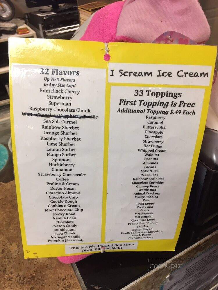 I Scream Ice Cream - Albuquerque, NM menu_pic