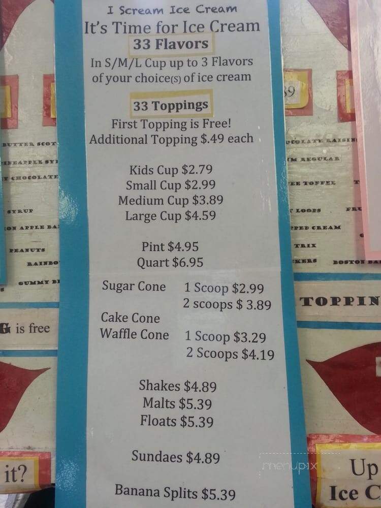 I Scream Ice Cream - Albuquerque, NM menu_pic