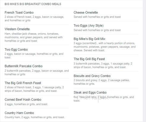 Shelton's Big Grill - Virginia Beach, VA menu_pic