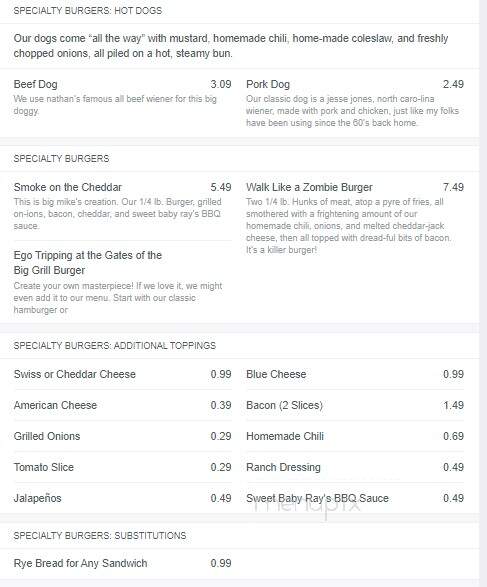 Shelton's Big Grill - Virginia Beach, VA menu_pic