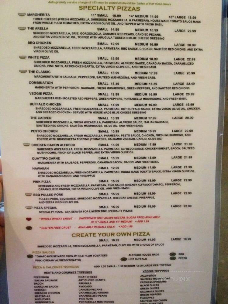 Arella Pizzeria - Bountiful, UT menu_pic
