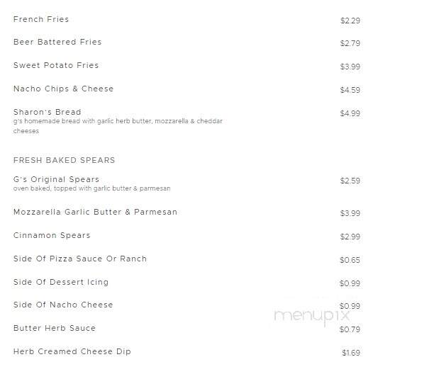 G's Pizzeria & Deli - Bay City, MI menu_pic