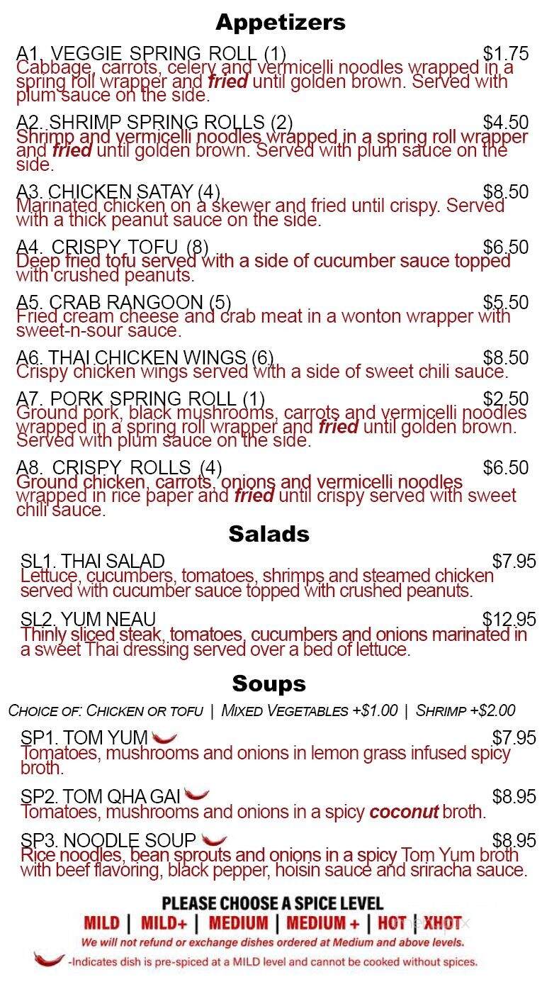 Bangkok Taste - Jenison, MI menu_pic