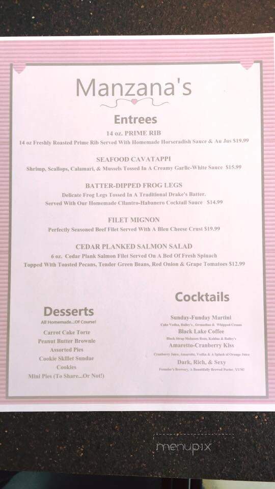 Manzanas Deli - Onaway, MI menu_pic