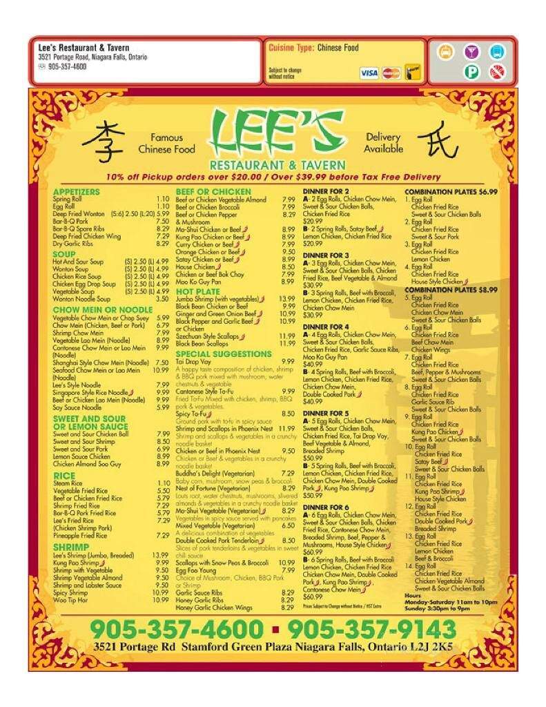 Lee's Restaurant & Tavern - Niagara Falls, ON
