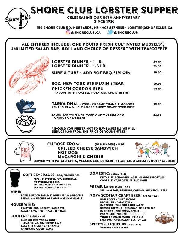 Shore Club - Hubbards, NS menu_pic