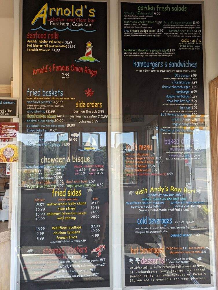 Arnold's Restaurant - Eastham, MA menu_pic