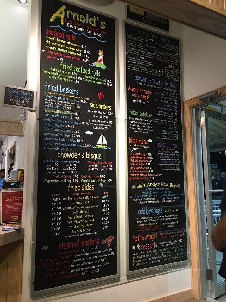 Arnold's Restaurant - Eastham, MA menu_pic