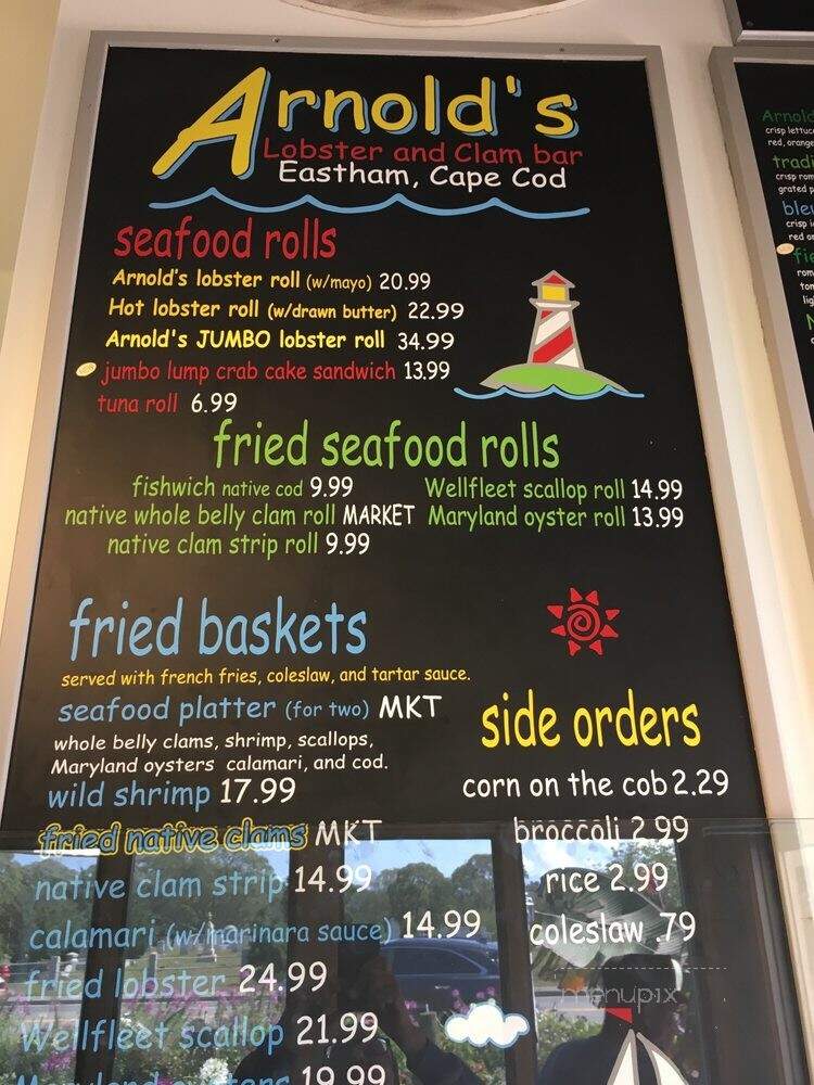 Arnold's Restaurant - Eastham, MA menu_pic