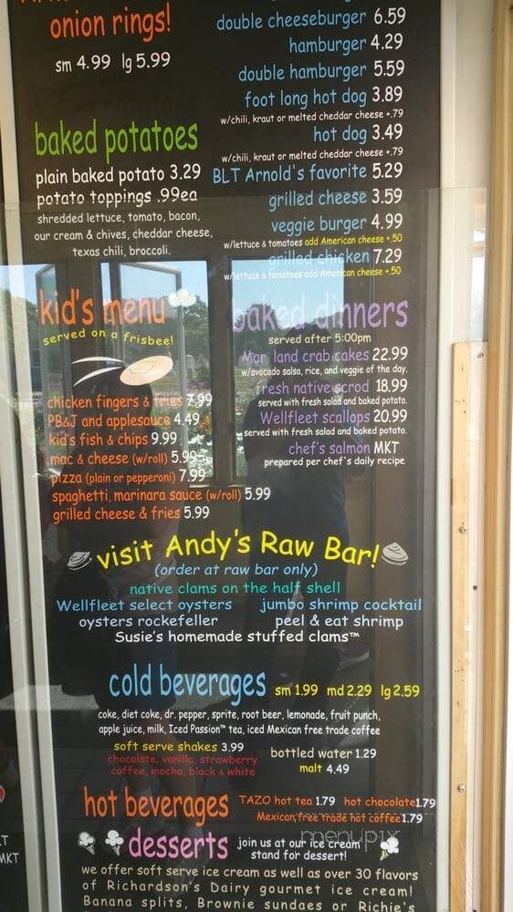 Arnold's Restaurant - Eastham, MA menu_pic