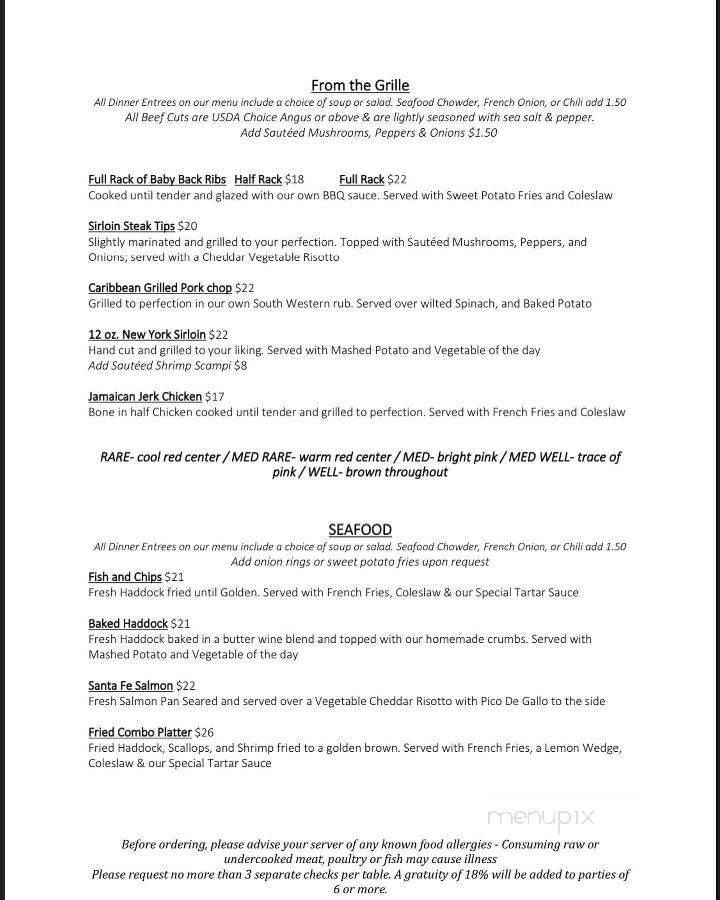 Colonial Hotel - Gardner, MA menu_pic