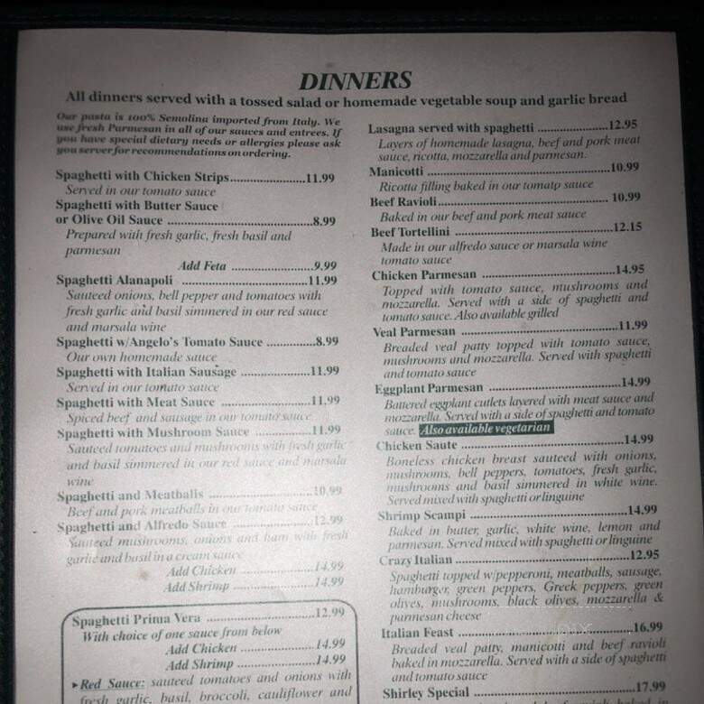 Angelos Of Kingsland - Kingsland, GA menu_pic