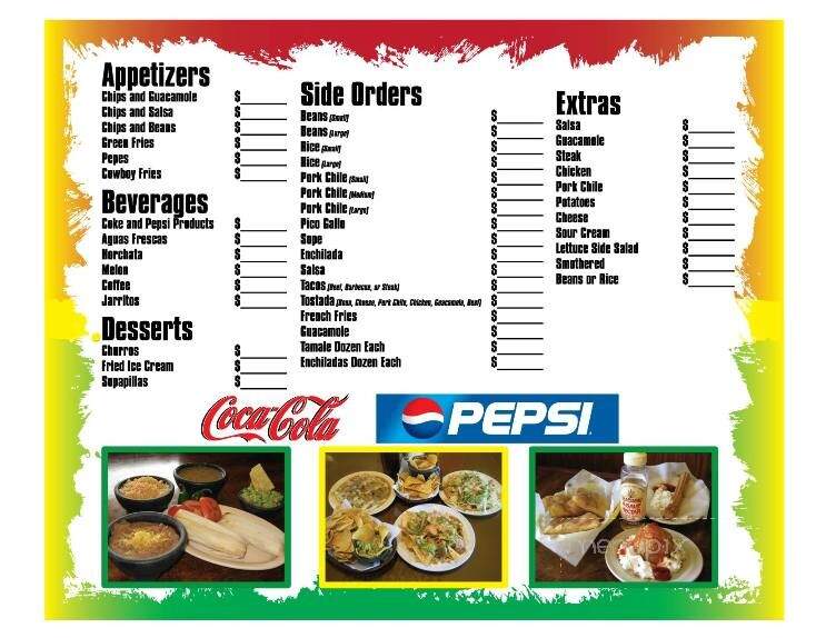 Sandy's Burritos - Gering, NE menu_pic