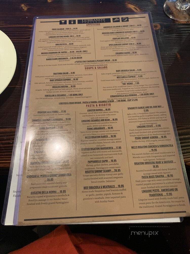 Lubrano's Trattoria - Manasquan, NJ menu_pic