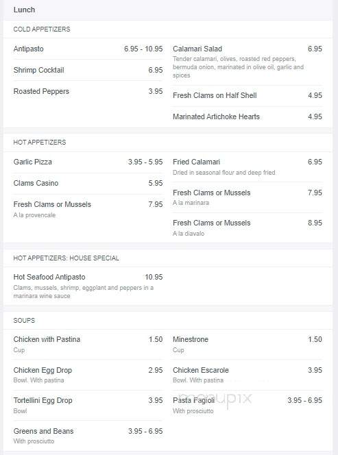 Rico's Ristorante - East Syracuse, NY menu_pic