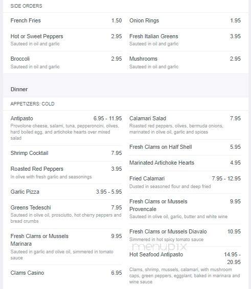 Rico's Ristorante - East Syracuse, NY menu_pic
