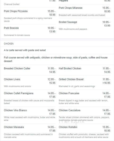 Rico's Ristorante - East Syracuse, NY menu_pic