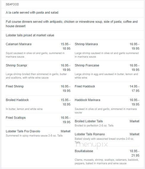 Rico's Ristorante - East Syracuse, NY menu_pic