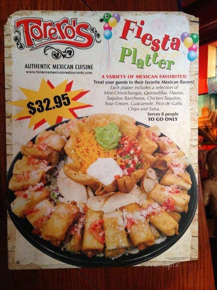 Torero's Mexican Restaurant - Goldsboro, NC menu_pic