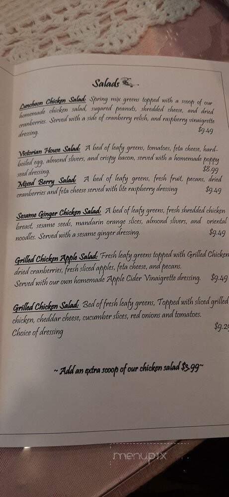 Serendipity Tea Room - Belle Vernon, PA menu_pic