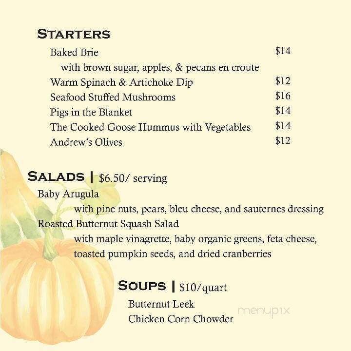 Cooked Goose - Westerly, RI menu_pic