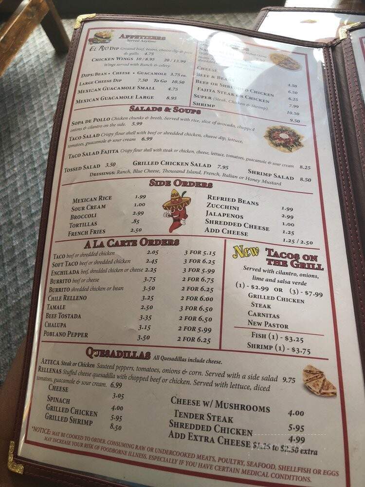 El Rio Mexican Restaurant - Copperhill, TN menu_pic