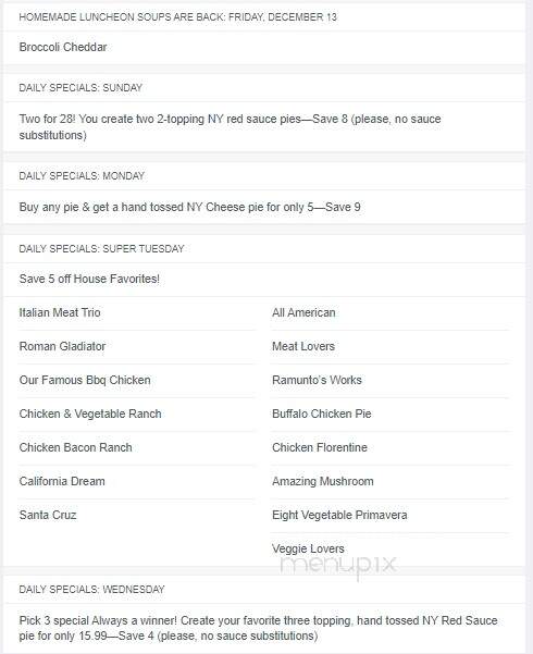 Ramunto's Silician Pizza - Middlebury, VT menu_pic