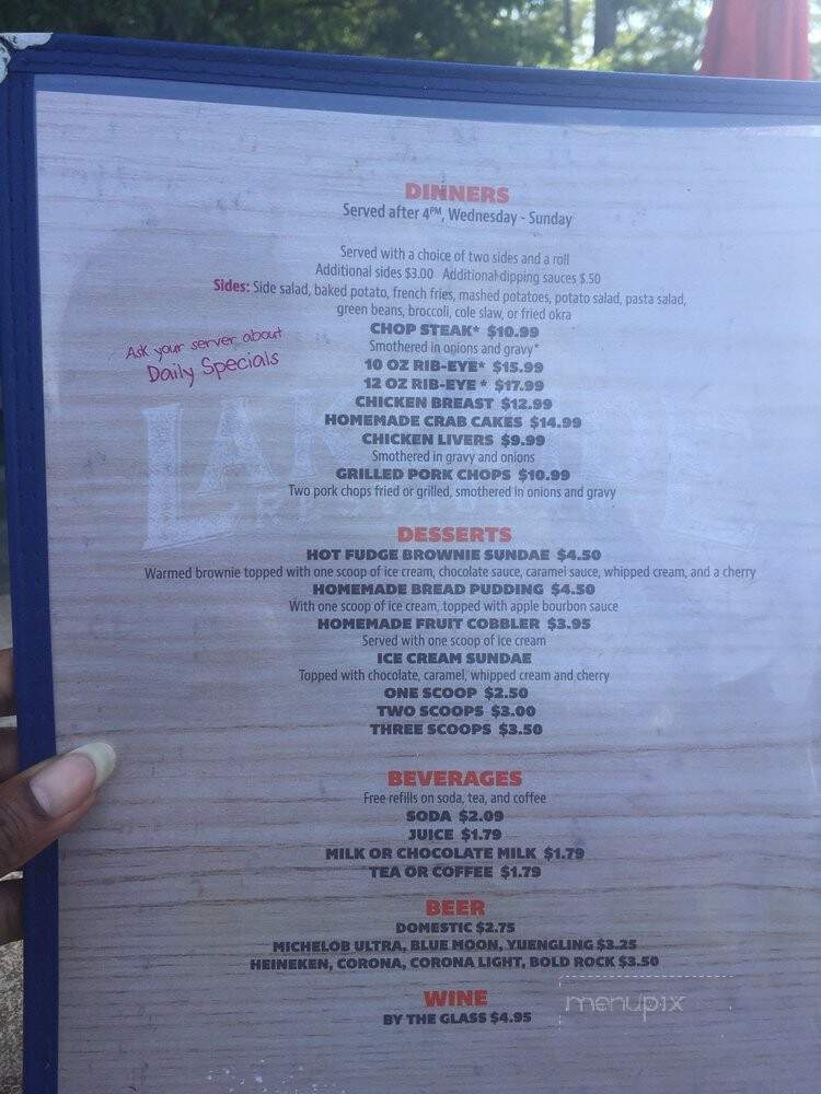 Lakeside Restaurant - Lanexa, VA menu_pic