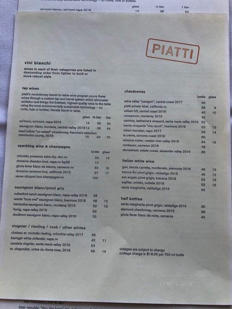 Piatti Restaurant - Danville, CA menu_pic
