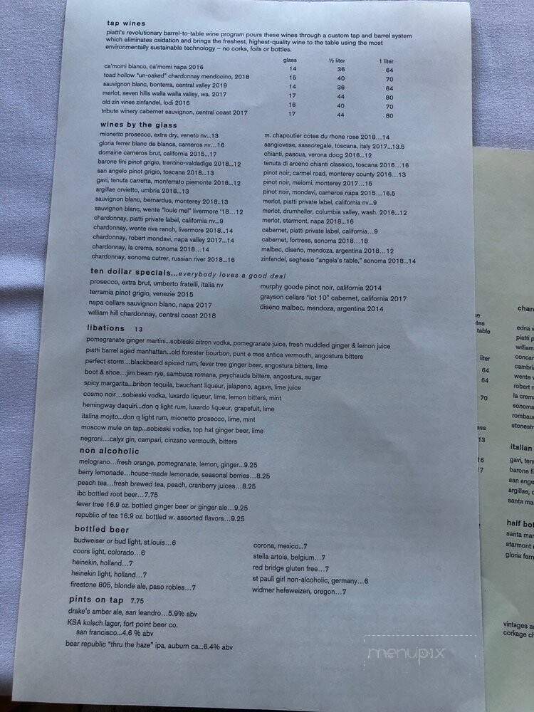 Piatti Restaurant - Danville, CA menu_pic
