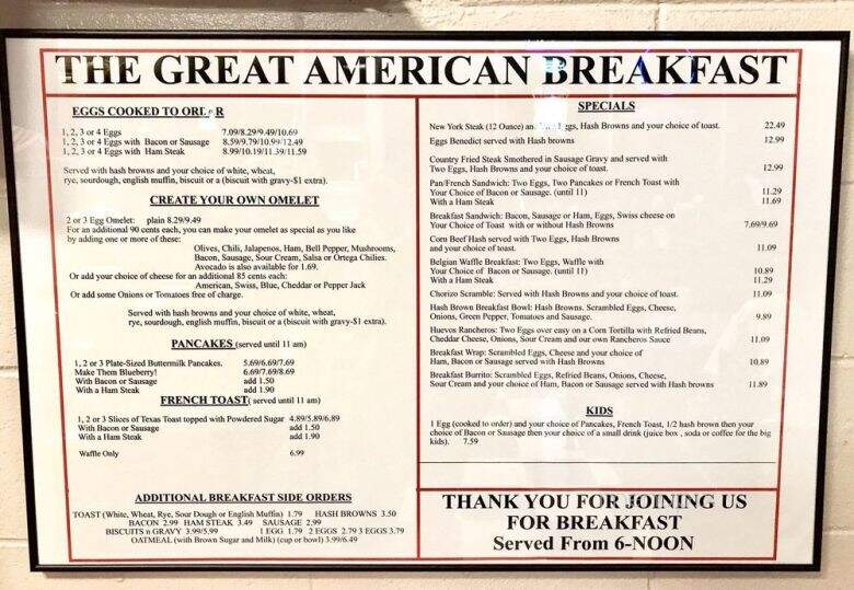 Great American Hamburger Co - Redway, CA menu_pic
