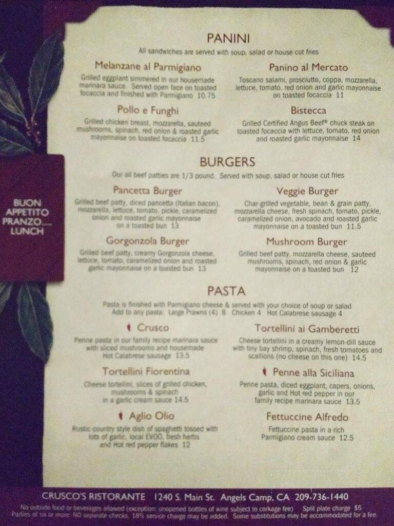 Crusco's - Angels Camp, CA menu_pic