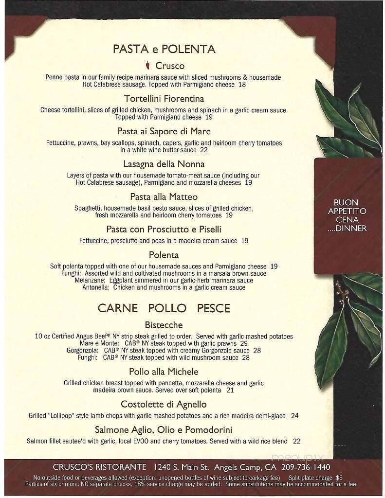 Crusco's - Angels Camp, CA menu_pic