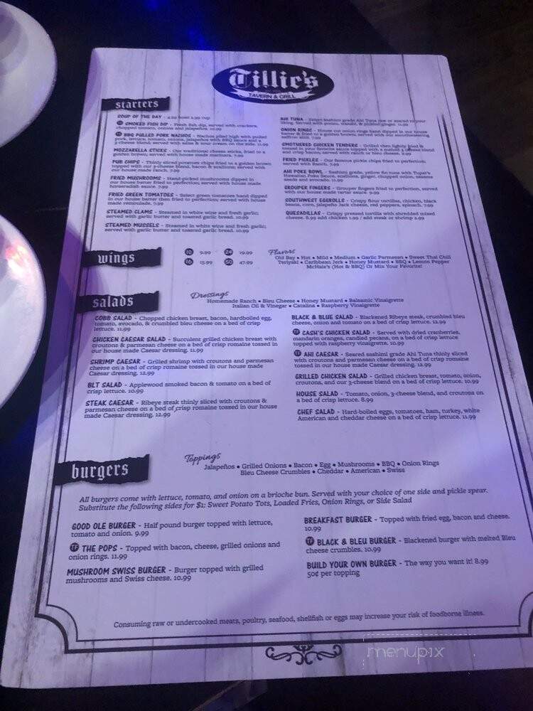 Tillie's - Eustis, FL menu_pic