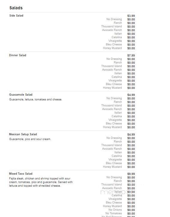Juanito's Mexican Restaurant - Bastrop, LA menu_pic