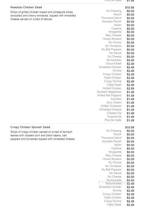 Juanito's Mexican Restaurant - Bastrop, LA menu_pic