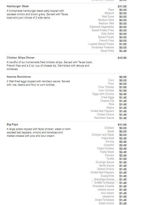 Juanito's Mexican Restaurant - Bastrop, LA menu_pic