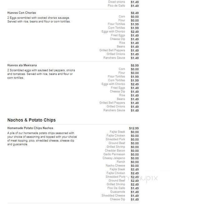 Juanito's Mexican Restaurant - Bastrop, LA menu_pic