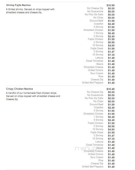 Juanito's Mexican Restaurant - Bastrop, LA menu_pic