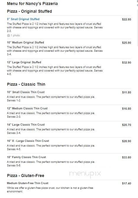 Nancy's Pizzeria - Douglasville, GA menu_pic