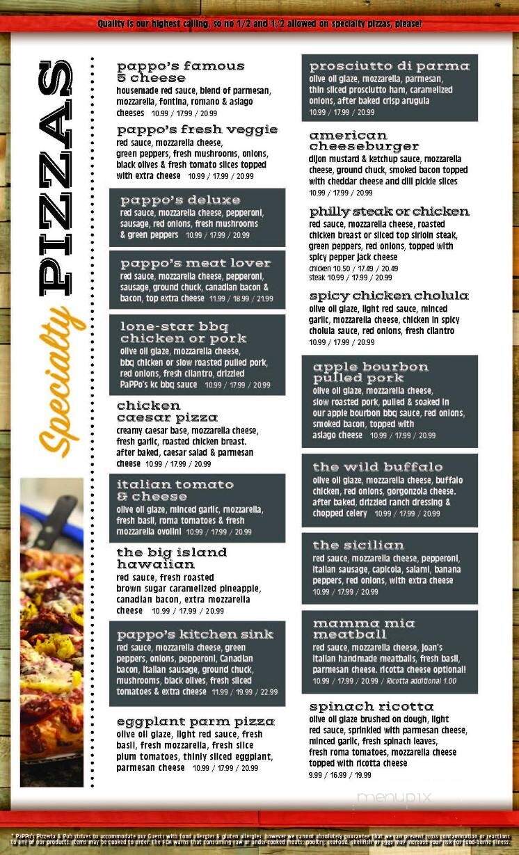 PaPPo's Pizzeria & Pub - Fairview Heights, IL menu_pic
