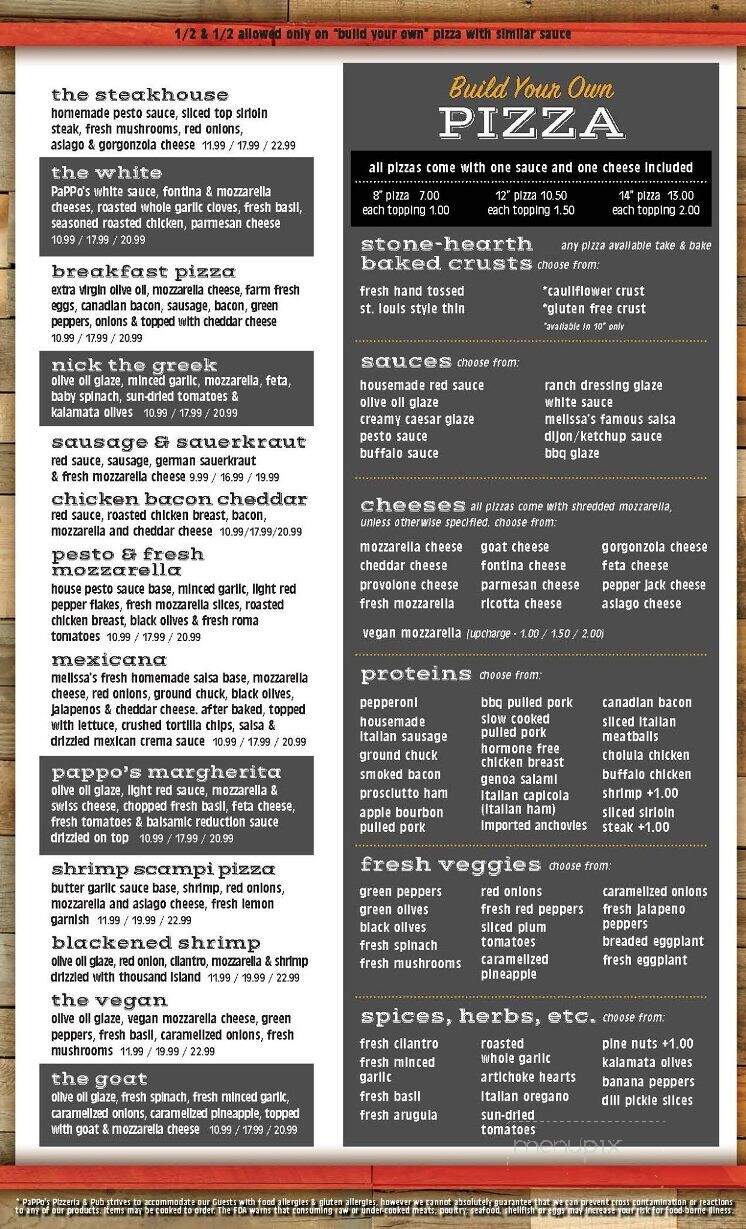 PaPPo's Pizzeria & Pub - Fairview Heights, IL menu_pic
