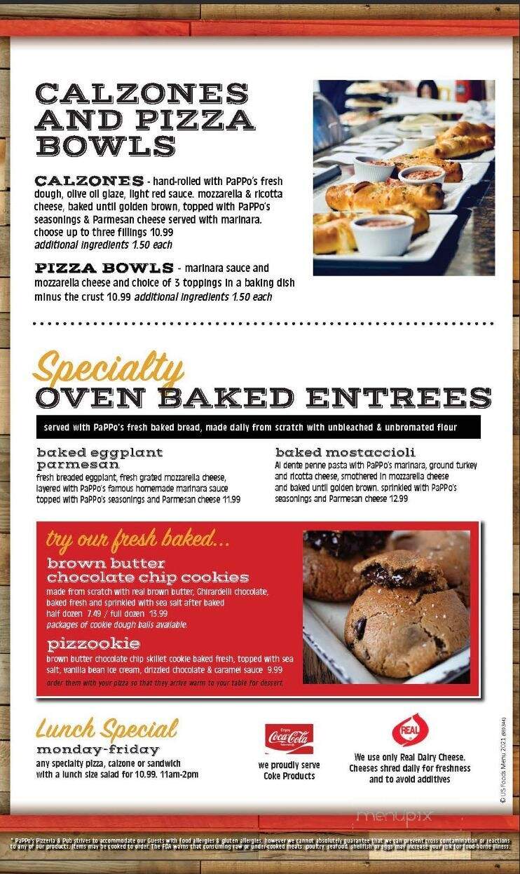 PaPPo's Pizzeria & Pub - Fairview Heights, IL menu_pic