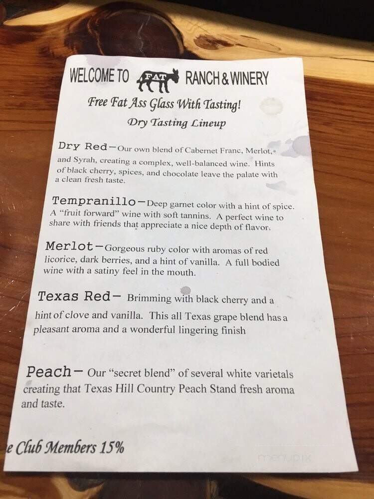 Fat Ass Winery Tasting Room - Fredericksburg, TX