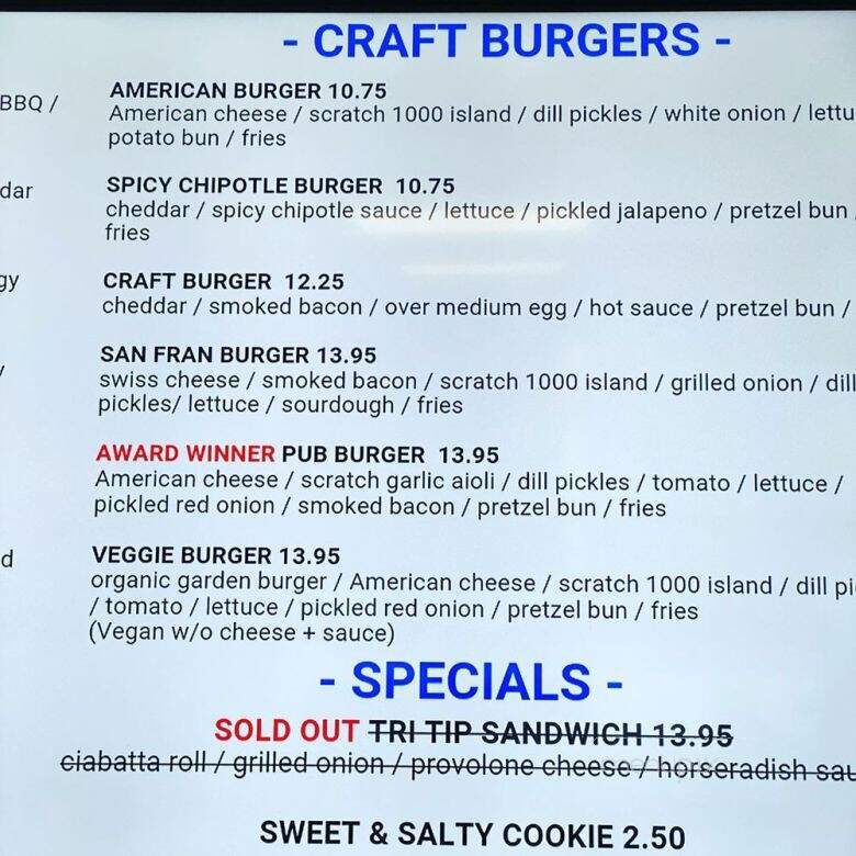 Thompson Brewing Company - Riverside, CA menu_pic