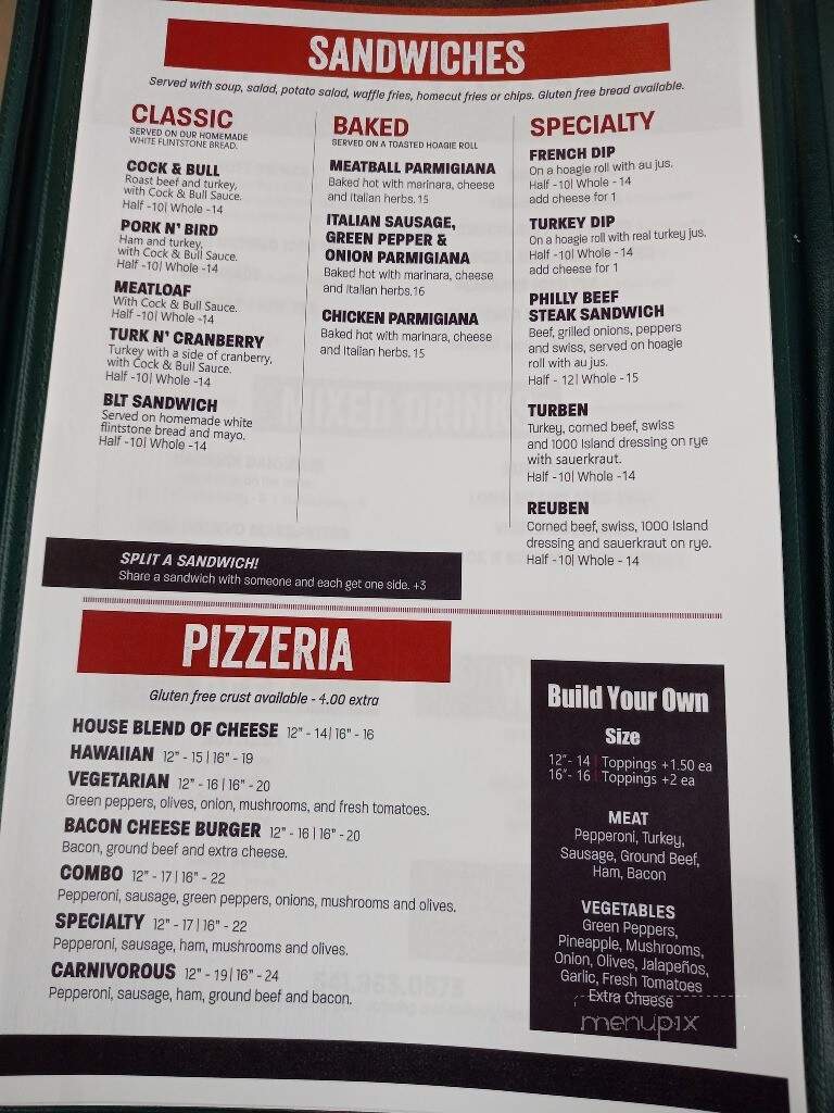 Cock & Bull Villa Roma - La Grande, OR menu_pic